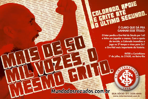Internacional: recado delicado para redes sociais